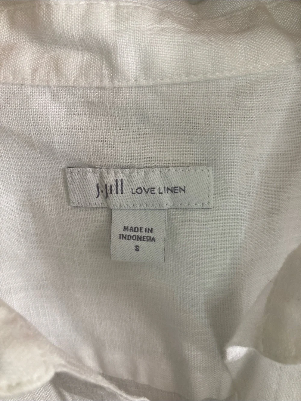 J. Jill White Linen asymmetrical Casual Button-Down Shirt, Women’s Size Small